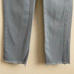 Calvin Klein Vintage 90s Blue Denim Leather Patch Fray Hem High Rise Mom Jeans Photo 4