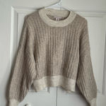 Sincerely Jules Taupe and Cream Knit Sweater White Size M Photo 0