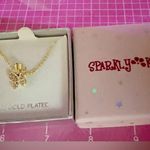 Sparkly kidz fine gold plated necklace crystals paved butterfly Silver Photo 2