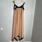 PRETTYGARDEN Elegant Flowy Tan and Black Maxi Dress Photo 2