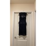 Alice + Olivia  Dress Women Size 0 Black lace with feathers Sleeveless Photo 1