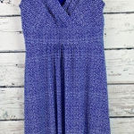 CHAPS  Sleeveless Dress Blue White Print V-Neck Casual Dress [Size‎ Medium] Photo 0