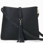 Stella & Dot Stella Dot Hayes Tassel Hobo Black Textured Crossbody Shoulder Bag Photo 2