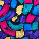 Vintage 90s Multicolor Rainbow Abstract Print Skirt Bold Colors Plus Size 22 Black Photo 6