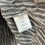 Samuel Dong Black/White Geometric Ruffle Neck Stretch Zip Up Cardigan Jacket M Black Size M Photo 9