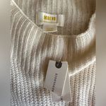 Maeve  Anthropologie Cream Knit Shortsleeved Sweater Crop in Back Size Large NWT Photo 5