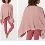 Lululemon Forward Flow Poncho Mauve Blush Pink Wrap One Size Knit Scarf Photo 4