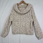Anthropologie  Moon & Madison Confetti Cowl Cable Knit Sweater Womens L Chunky Photo 5