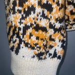Rachel Comey Cream Black & Yellow Tiger Animal Print Round Neck Sweater L Photo 3