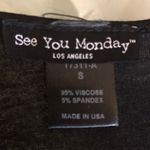 See You Monday  Black Tank Top with Glitter Skulls Photo 2