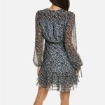 Ted Baker  Cherela Floral Print Ruched Tie Sheer Long Sleeve Mini Dress Sz 2 US Photo 1