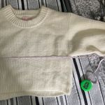 Urban Outfitters Knit Cropped Sweater Small Cream Ivory Boxy Clean Girl Jumper Photo 4