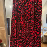 Monaco Ankle Length Sequin Side Slit Dress Small Red Photo 7