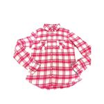 Aeropostale  Large Pink White Plaid Button Up Long Sleeve Shirt All Cotton Trendy Photo 9