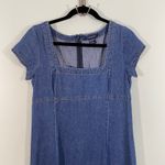 Boston Proper Vintage Denim Square Neck High Waist Short Sleeve Maxi Dress Sz 6 Photo 1