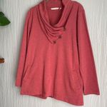 Soft Surroundings  Westminster Tunic Sweatshirt Top Cowl Neck Red Womens PM Photo 3