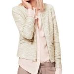 Lou & grey Cream Ecru Tweed Zip Jacket w Pockets Size XS Photo 0