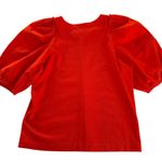 Madewell  Puff Sleeve Cotton Crewneck Tee Shirt Bright Flame Women’s Size XXS NWT Photo 6