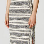 Loft NWT Ann Taylor  Black and White Print Pencil Skirt Knee-Length with Slit 12P Photo 0