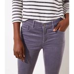 Ann Taylor Loft 26/2 petite inseam purple velvet corduroy the skinny high rise jeans Photo 1