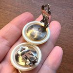 Vintage Womens Costume Jewelry Ivory Faux Pearl Clip On Earrings White Photo 11