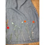 Vermont Country Store Embroidered Floral Denim Jean Dress Cottagecore Plus 1X Blue Photo 1