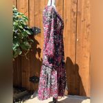 Danny & Nicole Black Floral Long Sleeve Midi Dress Berry Size 4 NWT Photo 2