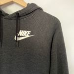 Nike gray white swoosh hooded sweatshirt hoodie women's size M kangaroo cotton Photo 1