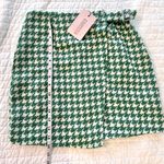 Missguided Misguided Boucle Green and White Houndstooth Wrap Miniskirt NWT Photo 4