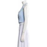 Christian LaCroix  Blue Sleeveless Button Down Cami Halter Crop Vest Tank Top 4 Photo 1