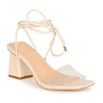 Boutique Nude Mid Heel Strappy Heel Photo 0