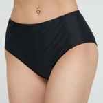 DKNY Black Bikini Bottoms High Rise 4-Way Stretch UPF 50+ Protection Size L Photo 0