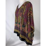 Est. 1946 Burgundy Multicolored Paisley Casual Career Kimono Blouse Medium NWT Photo 4