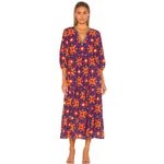 NWT Briton Court Resort Tiered Midi Dress Beaded Neck Size M Blue Size M Photo 13