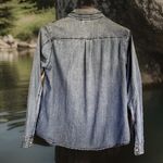 H&M Y2K Women Sz 6 Classic Denim Shirt Jacket W Cute Pearl Snap Button Oldstock Photo 5