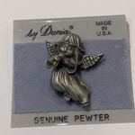Costume Brooch Pin Christmas Holiday Daria Made In USA NWT Angel Silver Photo 1