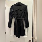 INC International Concepts Macys Satiny Dressy Trenchcoat Evening Jacket Coat Black Size L Photo 4