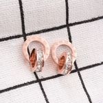 Korean fashion Small square Roman numbers earrings Gold Photo 2