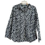 Talbots Elephant Print Navy and White Women's Top, Large Photo 0