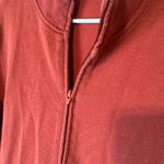 Orvis  Sweater Cardigan Women's M Orange Cotton Full Zip Jacket pockets Photo 2