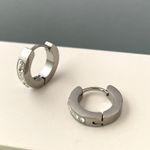 925 Silver Plated CZ Small Silver Hoop Earrings for Men Women Photo 3