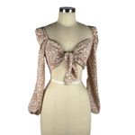 Nasty Gal Tie Front Floral Top Photo 3