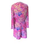 Lilly Pulitzer Karlie Pink Tropics Sun Drenched Jersey Wrap Romper Size LARGE Photo 4