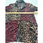 Ali Miles Top Size 1X Cheetah Velvet/Velour Burnout Wearable Art Artsy Red Photo 7