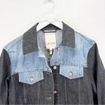 Rebecca Taylor NWT NEW  BLACK/INDIGO Colorblock Denim Jacket Size Medium M Photo 2