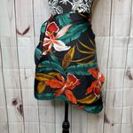 VTG 90s Hilo Hattie Wrap Skirt Aloha Print Sz OS Hawaiian Retro Orchid Tropical Black Photo 1