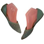 Franco Sarto MINTY GREEN LEATHER "HONESTY 2" D'ORSAY PERFORTED FLATS (8.5) Photo 3