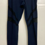 Yogalicious  Leggings Navy Blue‎ With Black Mesh Cutout Panels Size Medium Photo 0