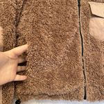 Garage  Jacket Teddy Coat Womens Size Small Taupe Beige Cropped‎ Zip Up Jacket Photo 1