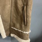 Joie  Brown &Cream Shearling suede Vest Gorpcore oversized medium Photo 3
